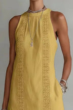 Sleeveless Side Slit Dress with Pockets