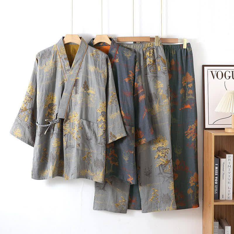 Pure Soft Cotton Kimono Sleepwear Set