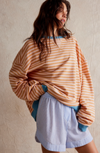 Oversized Striped Crewneck Sweatshirt