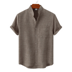 Sleeve Mandarin Collar Shirt