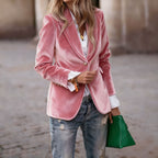 Women's Fitted Velvet Blazer