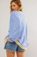 Oversized Striped Crewneck Sweatshirt