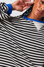 Oversized Striped Crewneck Sweatshirt
