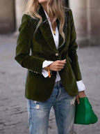 Women's Fitted Velvet Blazer