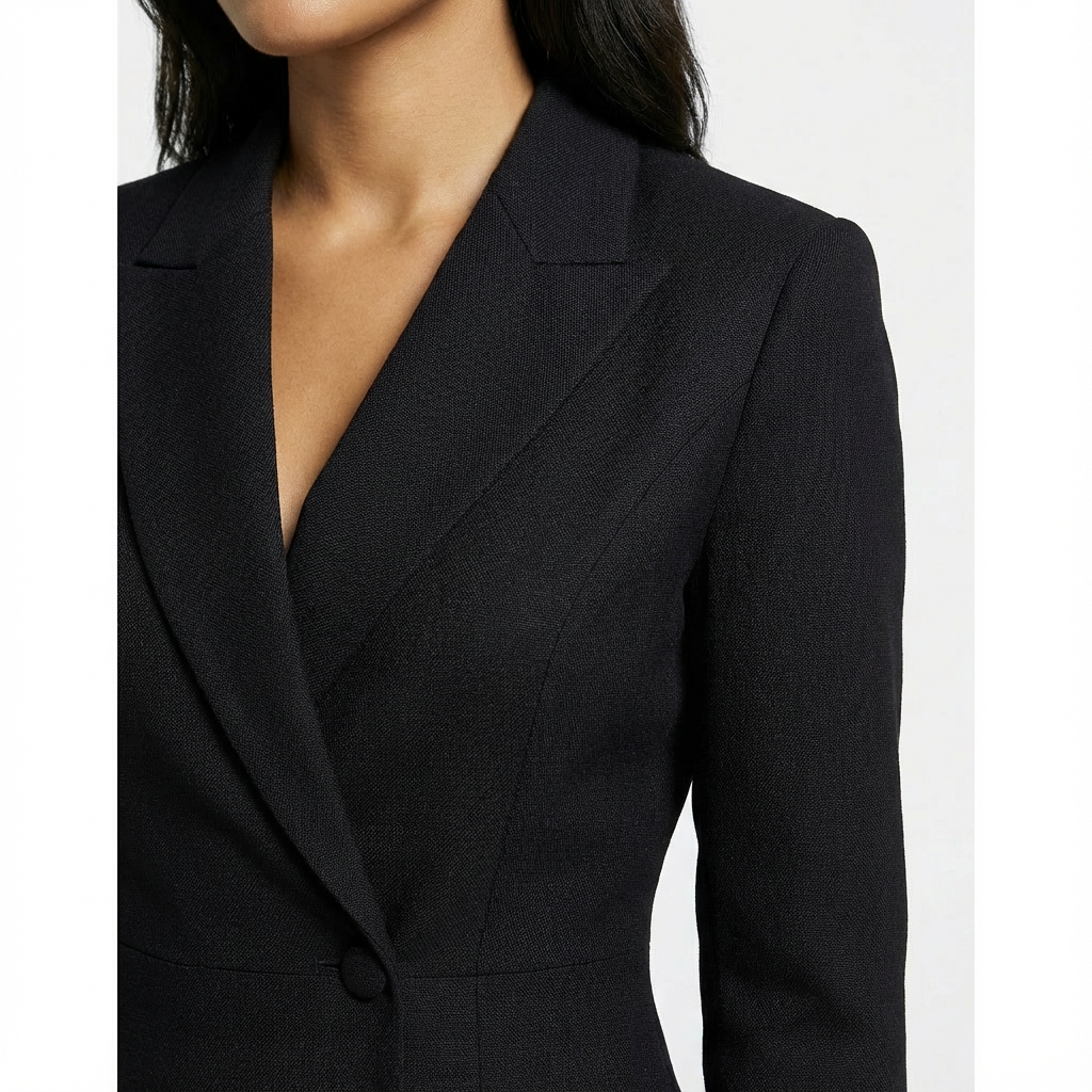 Tailored Midi Dress Blazer Style Long Sleeve