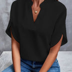 Short Sleeve Batwing Blouse Women's Summer Top