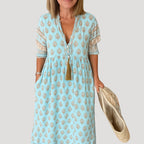 Relaxed Fit Boho Midi Dress