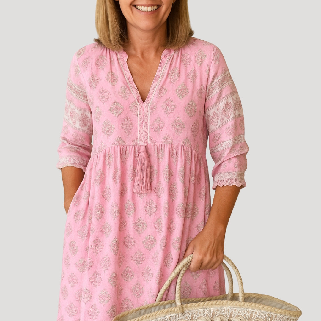 Relaxed Fit Boho Midi Dress