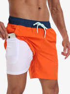 Men's Athletic Swim Shorts Quick Dry Built-In Liner