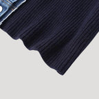 Women's Knit Cardigan Denim Trim