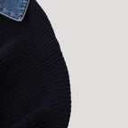 Women's Knit Cardigan Denim Trim