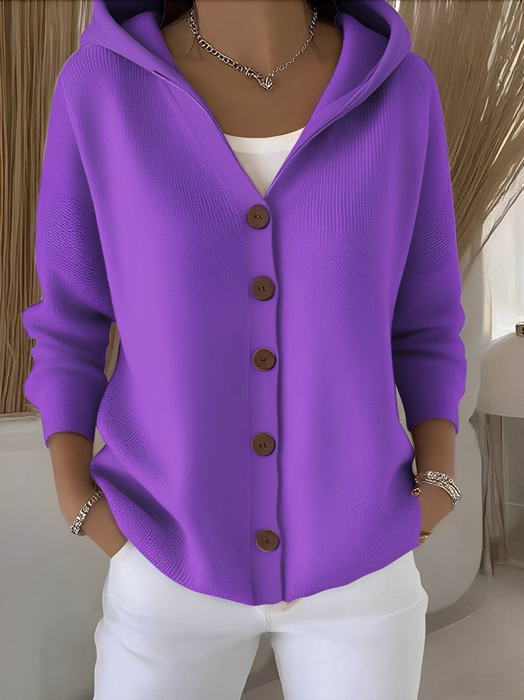 Extreme Soft Knit button Hoodie