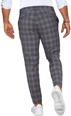 Slim Stretch Chino in Check Pattern