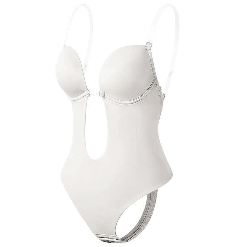 Backless body shaper for women featuring a deep V design, enhancing curves and providing seamless support for a sleek silhouette under any outfit. 3