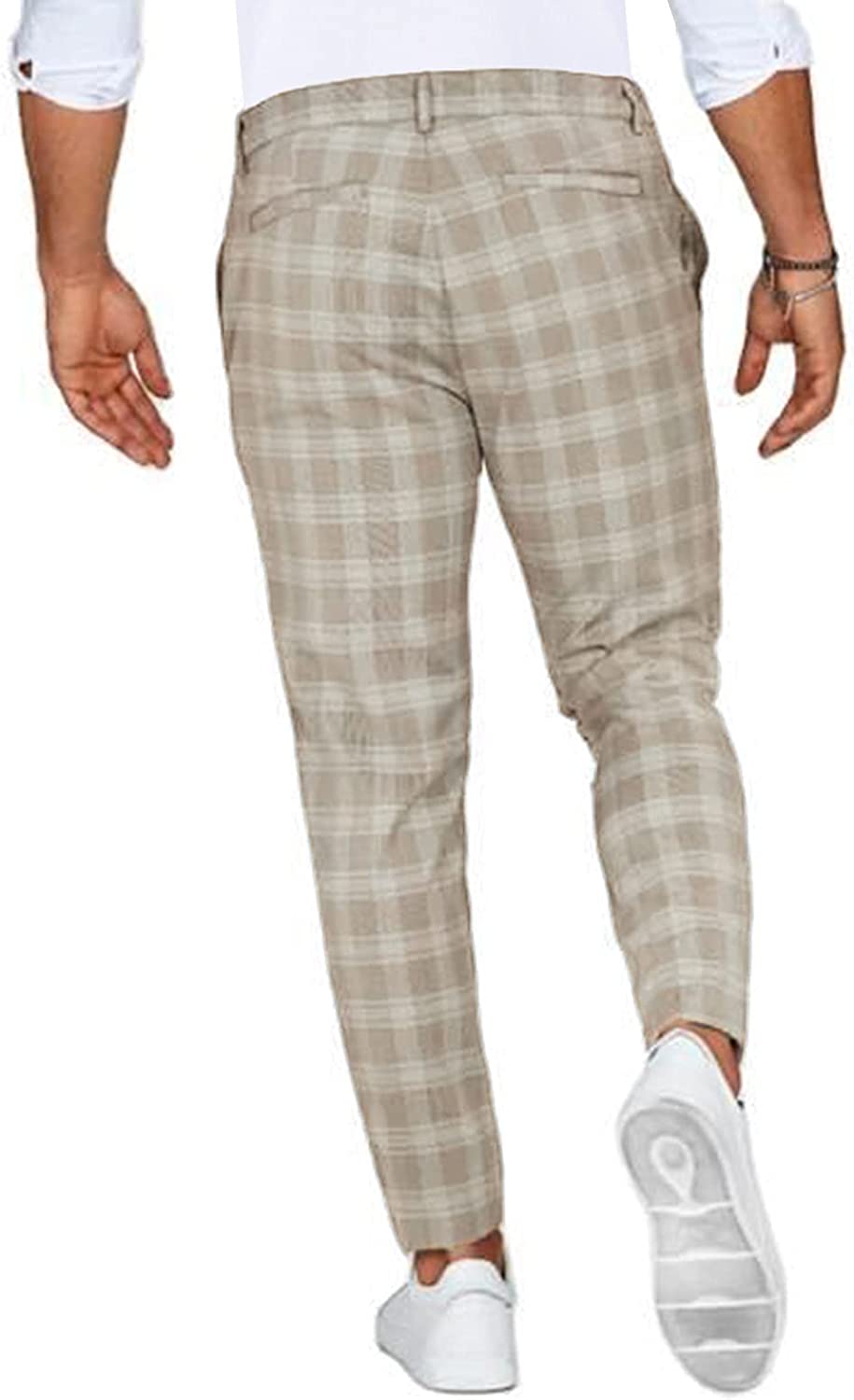 Slim Stretch Chino in Check Pattern