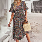Floral Midi Dress Women Relaxed Fit
