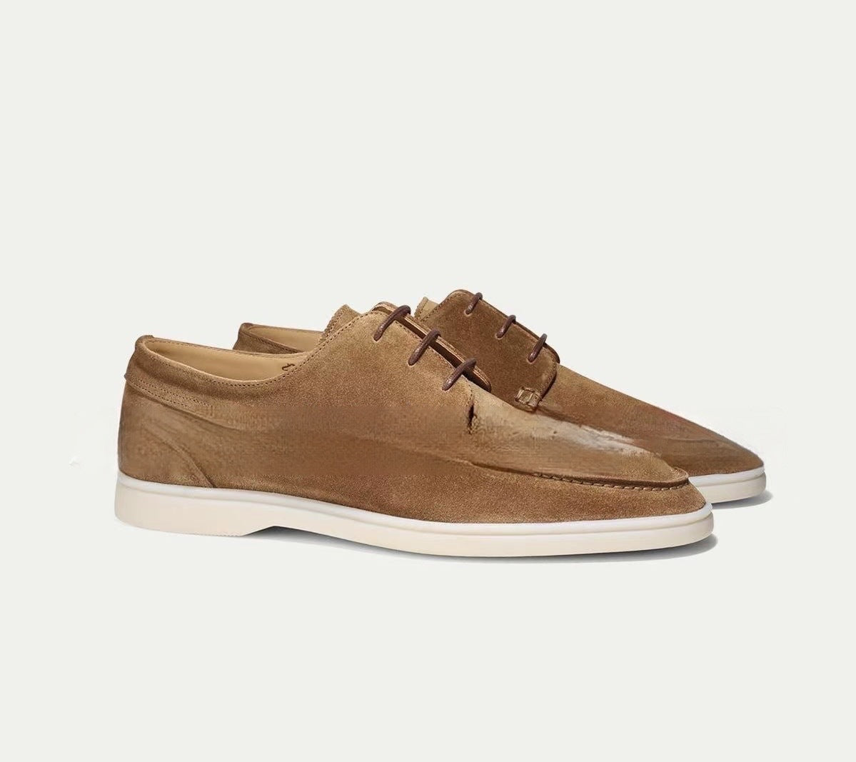 Suede Loafers Men Lace Up