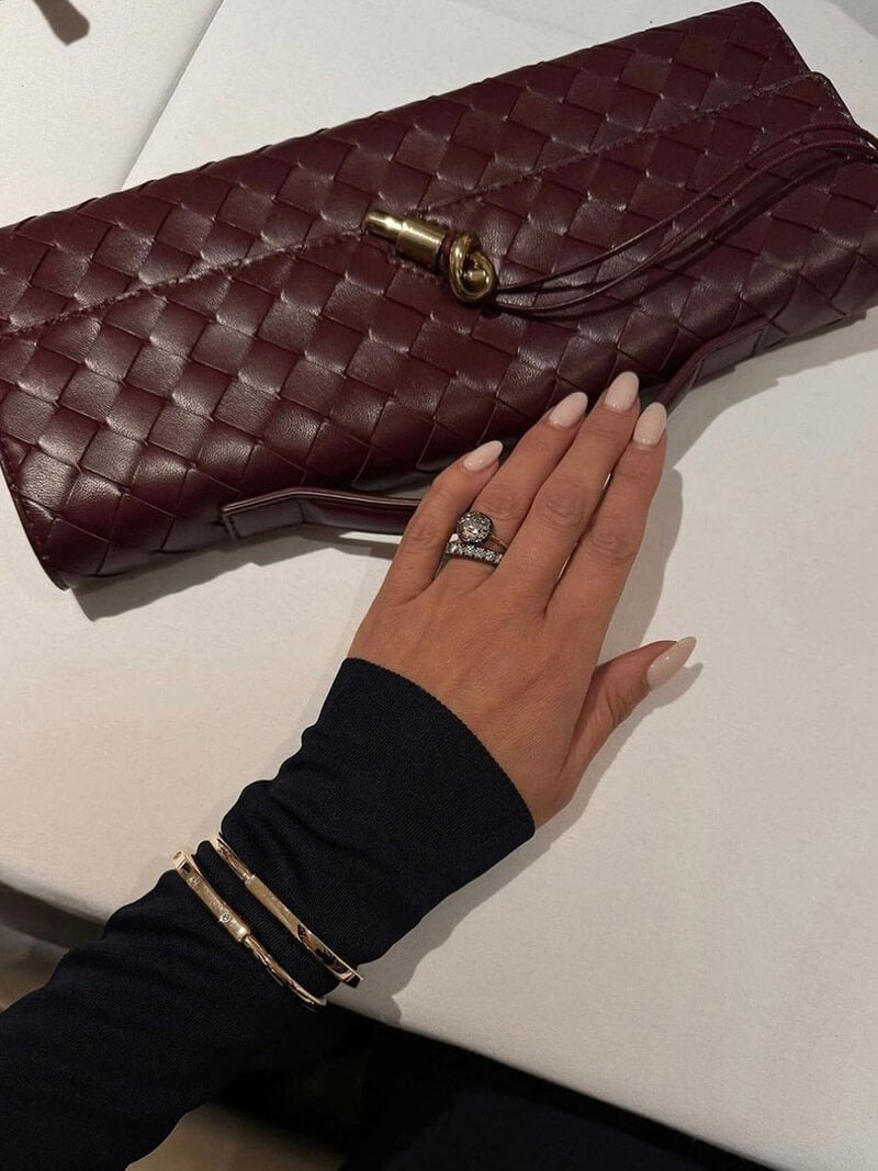 Woven Vegan Leather Bag with Knot Clasp