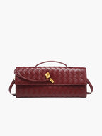 Woven Vegan Leather Bag with Knot Clasp