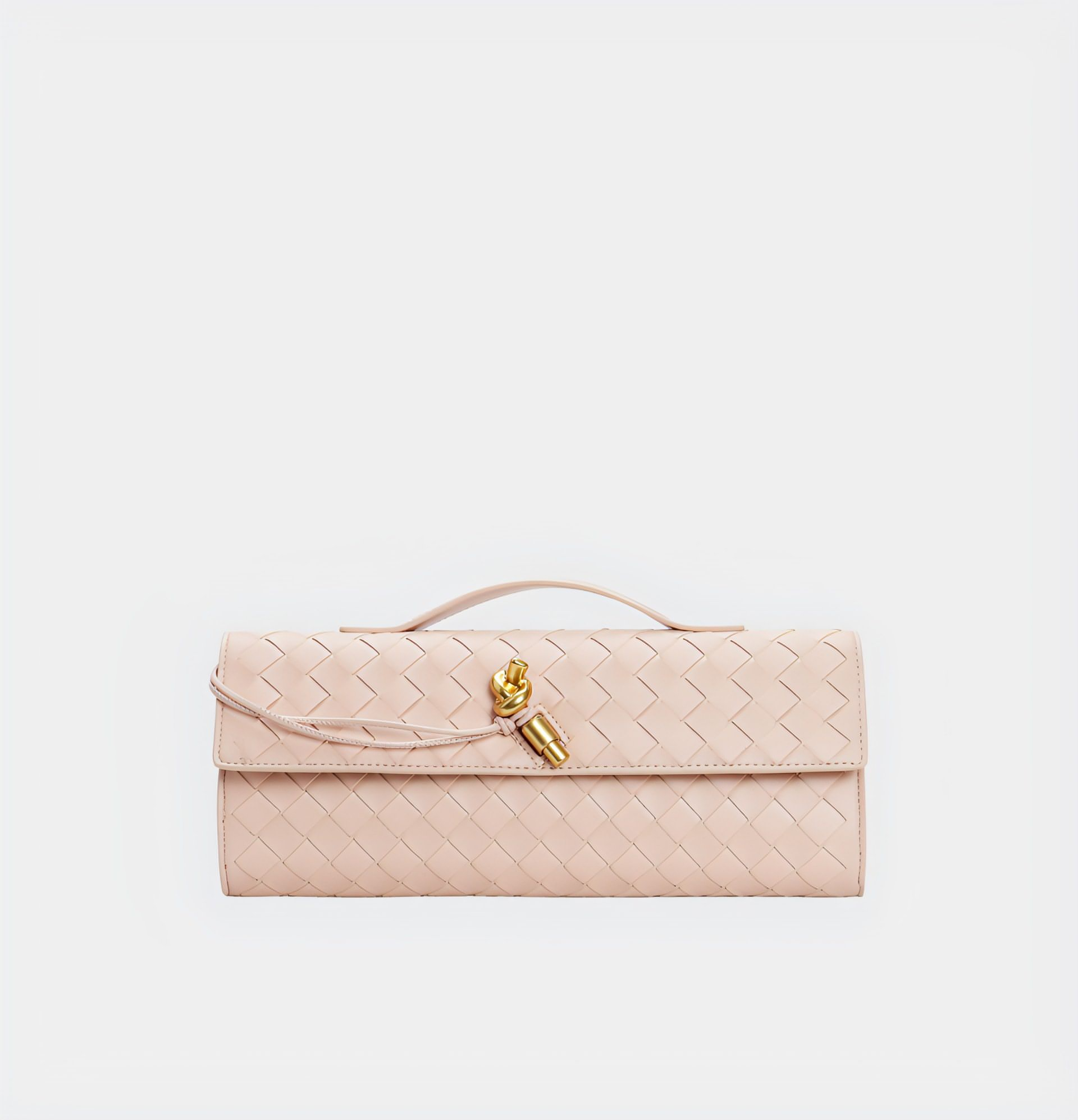 Woven Leather Crossbody Bag with Top Handle