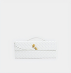 Woven Leather Crossbody Bag with Top Handle