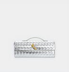 Woven Leather Crossbody Bag with Top Handle