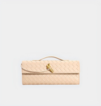 Woven Leather Crossbody Bag with Top Handle