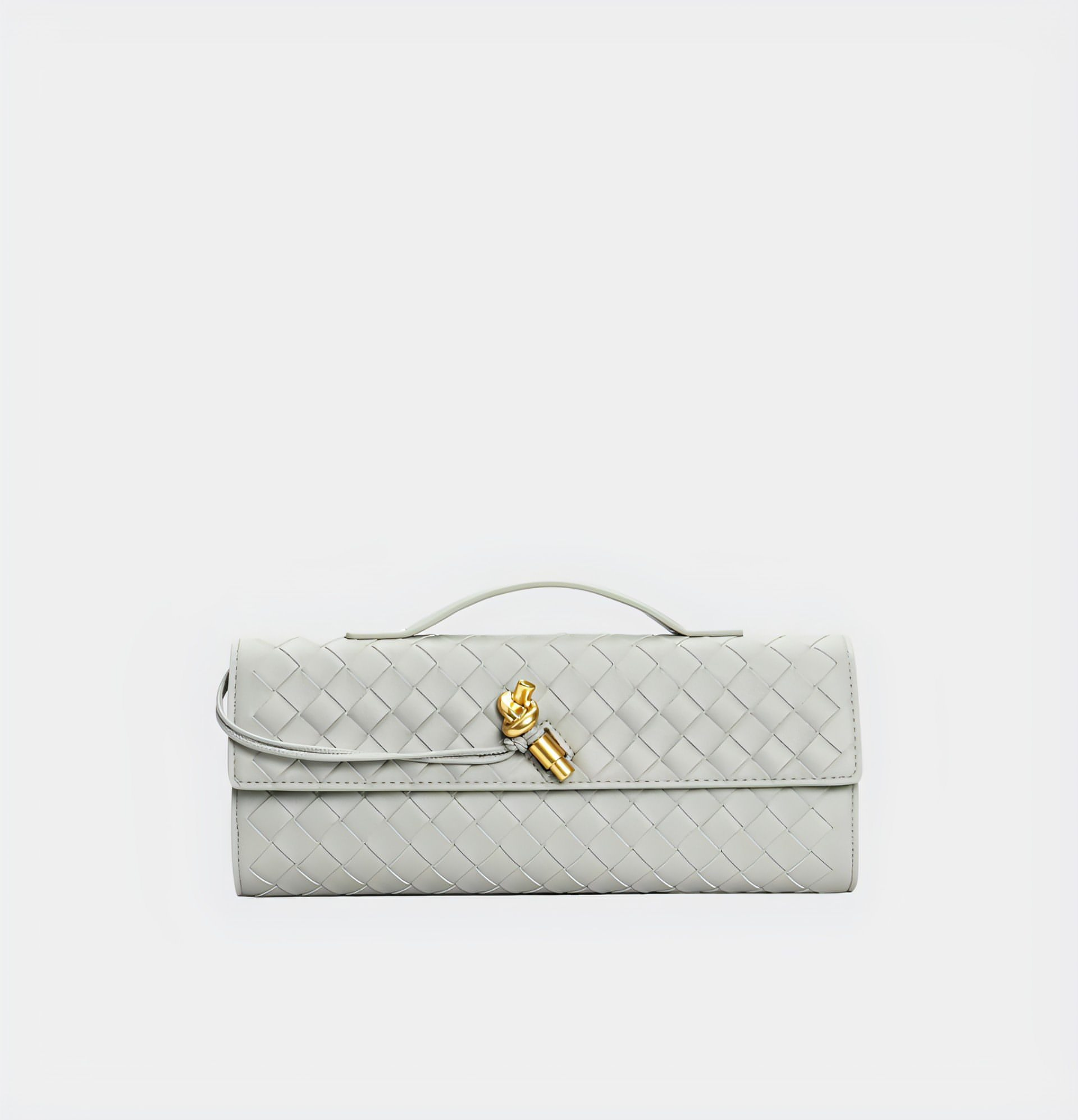 Woven Leather Crossbody Bag with Top Handle