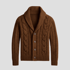 Cable Knit Shawl Cardigan for Men