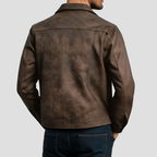 Faux Leather Jacket With Zipper Front