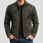 Faux Leather Jacket With Zipper Front