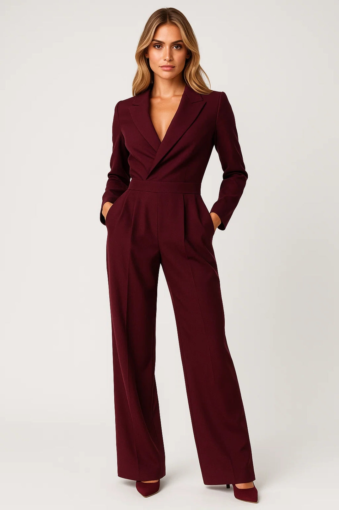 Long Sleeve Wide-Leg Jumpsuit