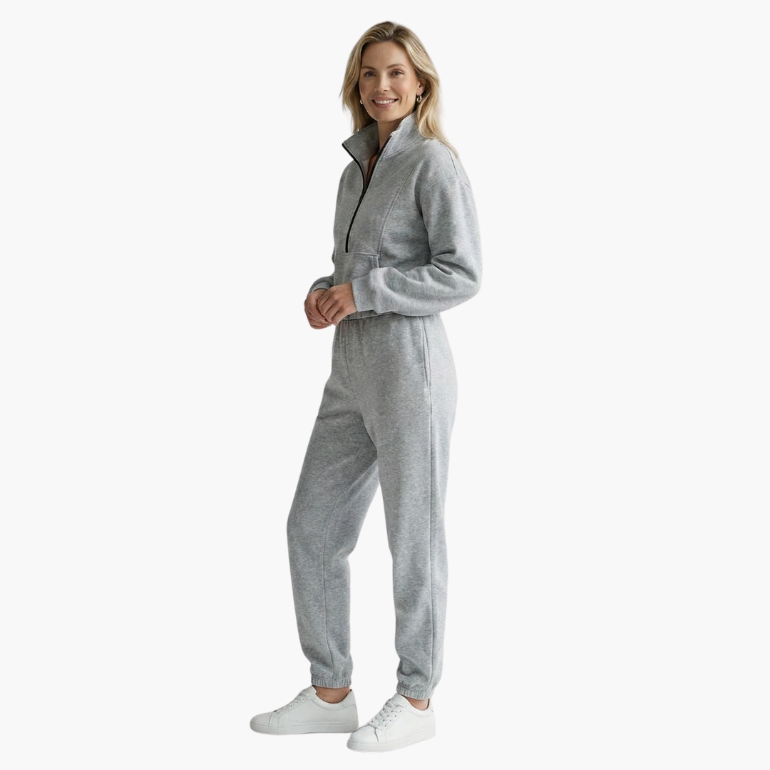 Women's Half Zip Sweatshirt and Jogger Set