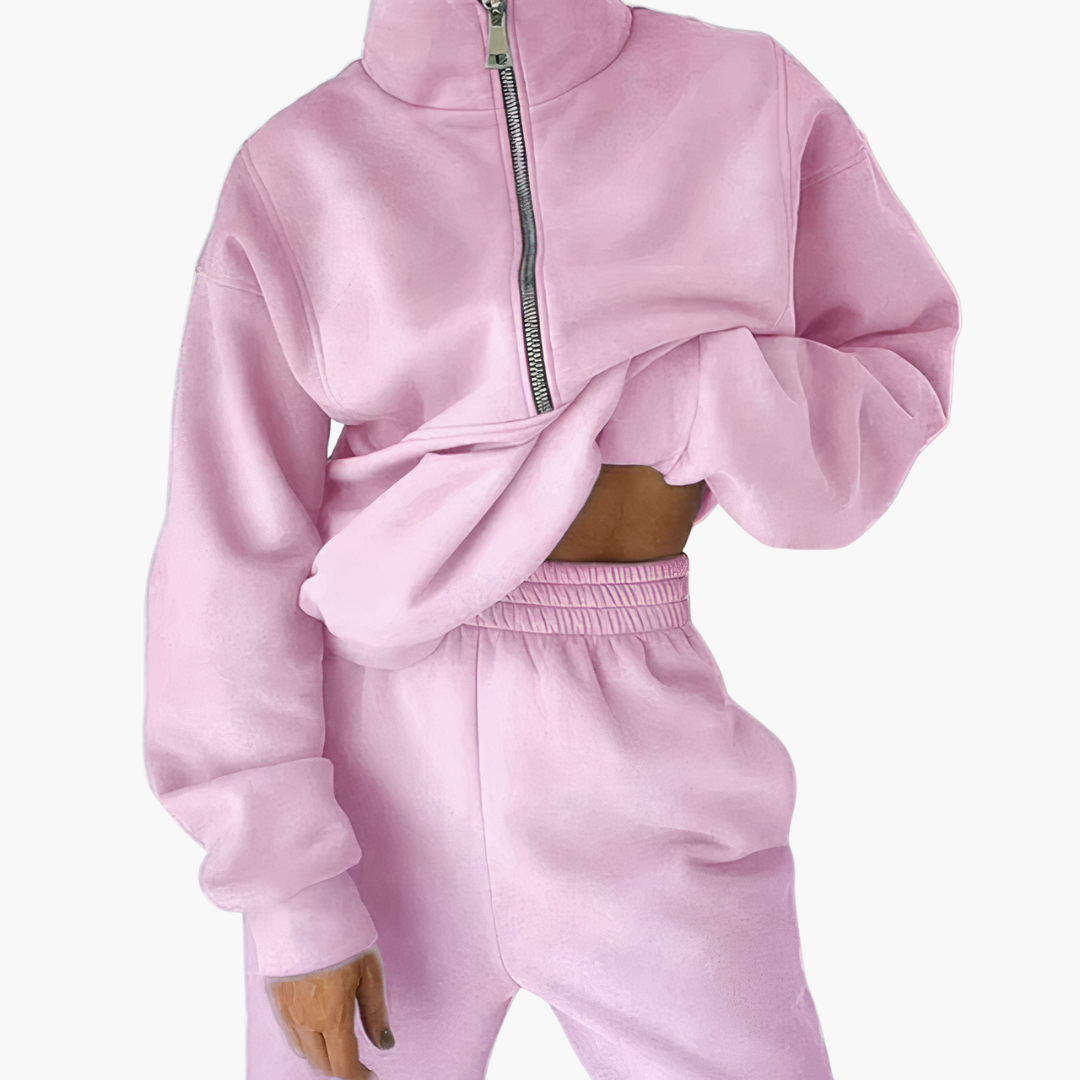 Women's Half Zip Sweatshirt and Jogger Set