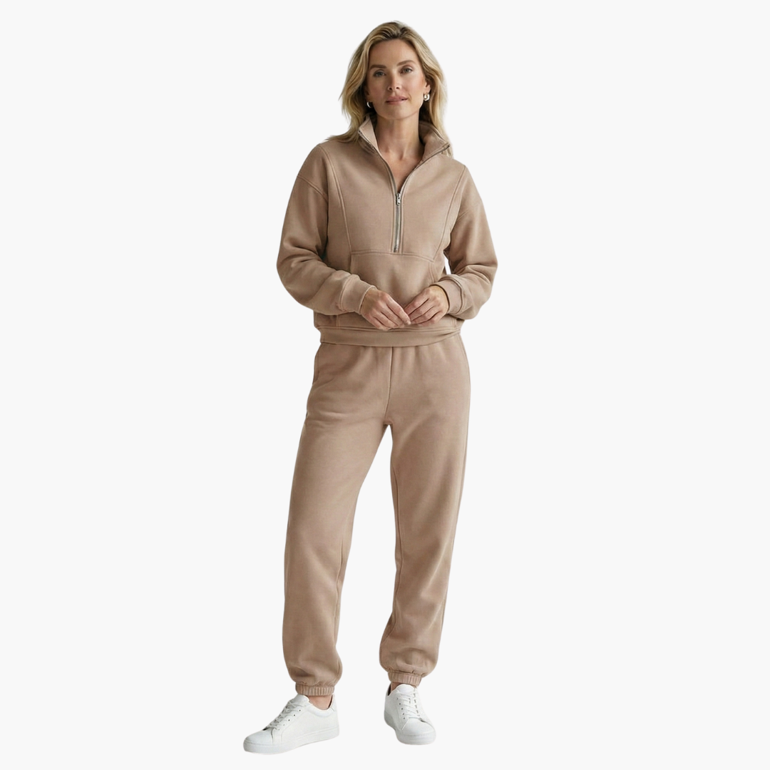 Women's Half Zip Sweatshirt and Jogger Set
