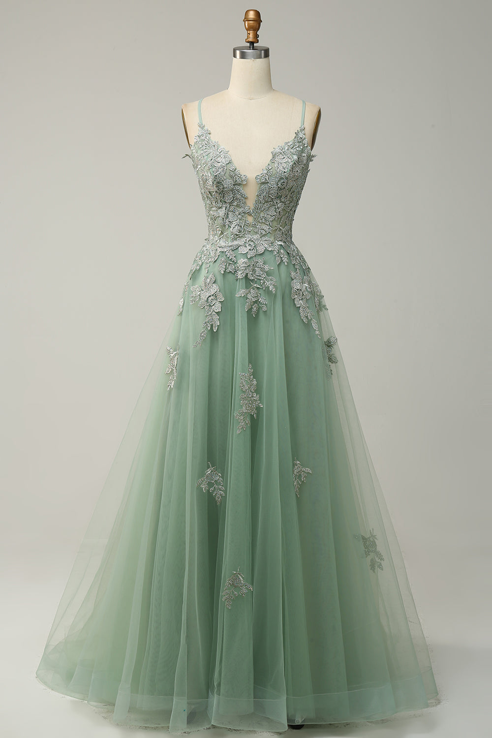 Ball Gown Lace Appliqué Floor-Length Formal Gown