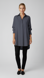 Oversized Cotton Shirt with Classic Collar