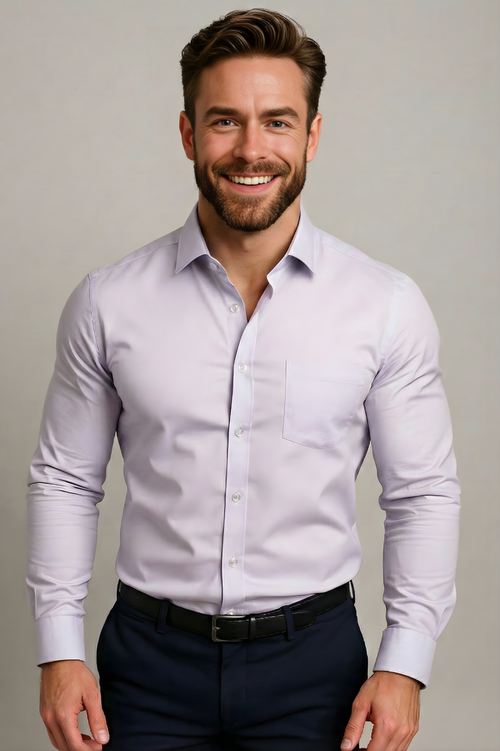 Long Sleeve Men's Business Shirt Wrinkle Free