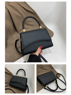 Stylish PU leather handbag featuring a top handle and a detachable crossbody strap, perfect for versatile wear and everyday use. 5