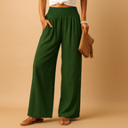 High Waist Linen Pants for Women - Comfortable, breathable elastic casual trousers perfect for warm weather and stylish everyday wear. 6