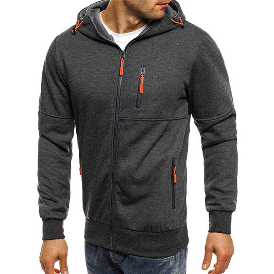 Full Zip Hoodie Men Soft Breathable Fabric