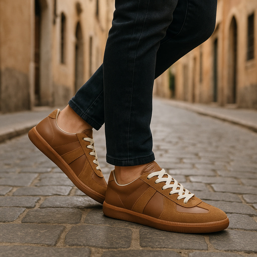 Retro Suede Leather Panel Sneakers