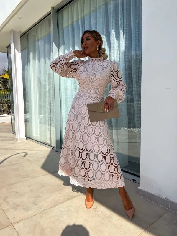 Celestial Harmony Lace Midi Dress