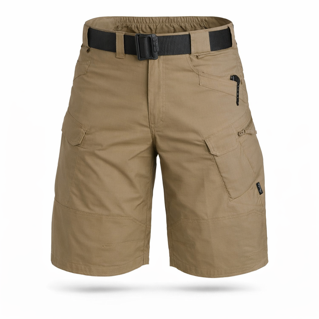 Men's cargo shorts featuring multiple pockets, made from a comfortable cotton blend, designed for a regular fit, perfect for casual wear and outdoor activities. 8