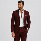 Men's slim fit linen suit in light beige, perfect for weddings and casual events, featuring a tailored design and breathable fabric for comfort and style. 10