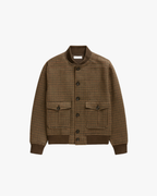 Wool-Blend Jacket with Plaid Pattern