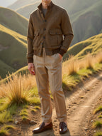 Wool-Blend Jacket with Plaid Pattern