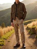 Wool-Blend Jacket with Plaid Pattern