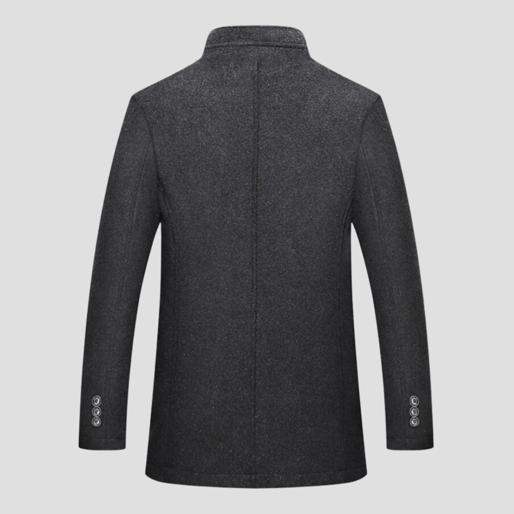 Men's Wool Coat with Removable Quilted Gilet