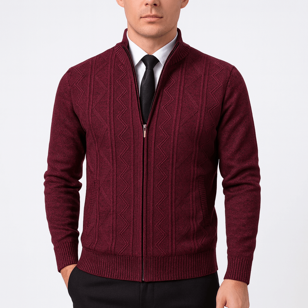Zip-Up Cardigan For Men